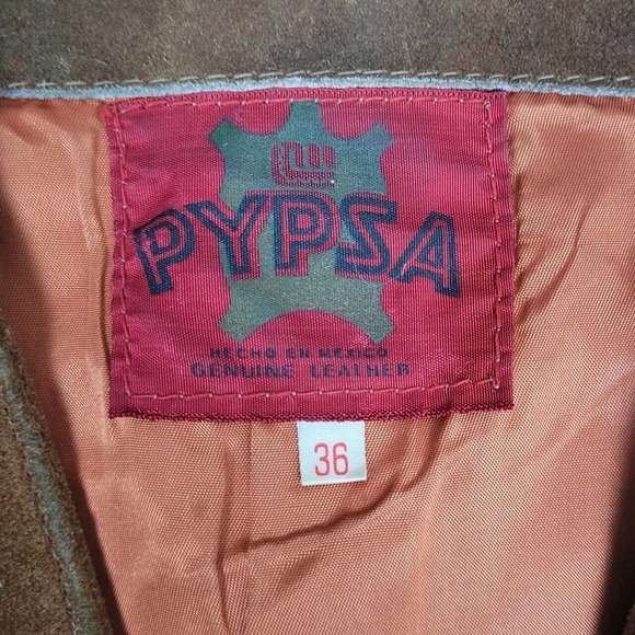 Pypsa Vest Mens 36 Brown Suede Leather Vest Western Cowboy Rodeo Frontier - Picture 3 of 7